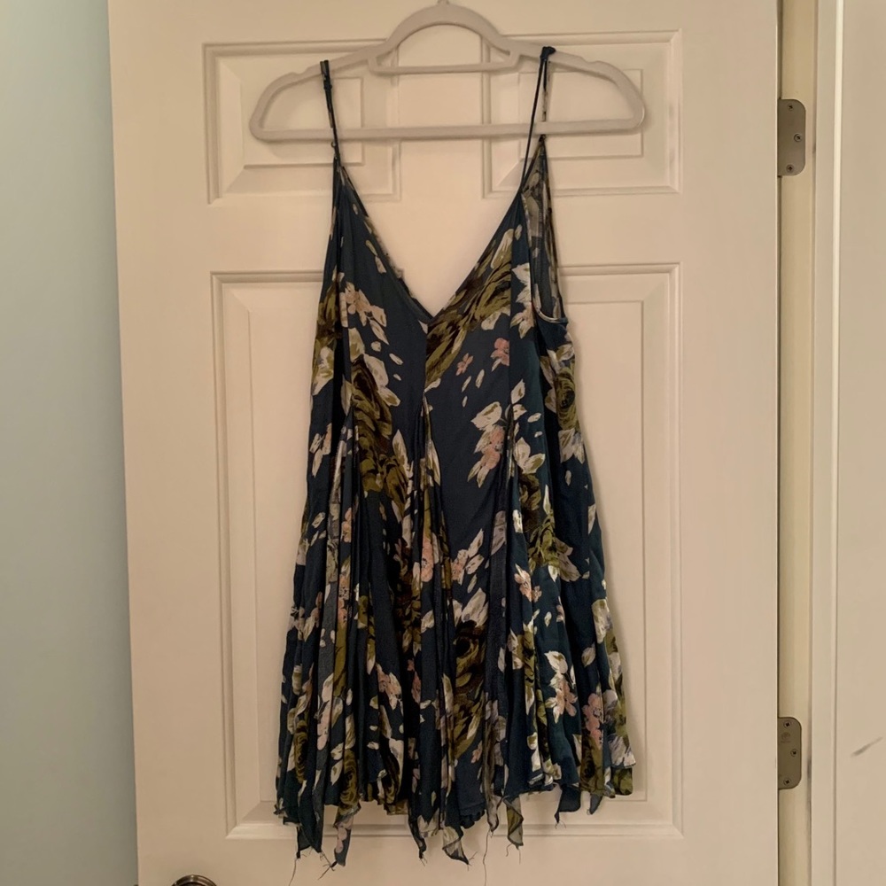 Free People Teal Floral Dress